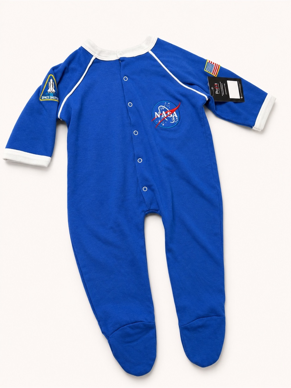 NWT NASA Blue Baby Footed One-Piece Romper